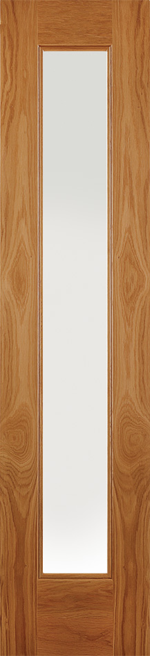 Contemporary External Oak Sidelight (frosted glass)